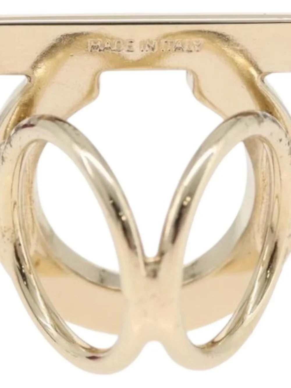 Salvatore Ferragamo Gancini Ring metal Gold Auth 174694A